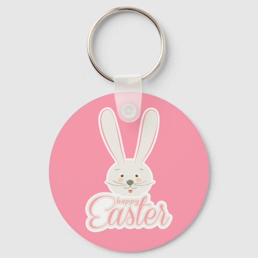 FUNNY BUNNY Happy Easter Eggs Hunt Party Sleutelhanger (Voorkant)