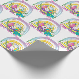 Funny Bunny Happy Paasdag Cadeaupapier