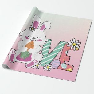 Funny Bunny Happy Paasdag Cadeaupapier