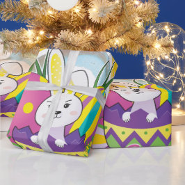 Funny Bunny Happy Paasdag Cadeaupapier