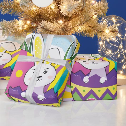 Funny Bunny Happy Paasdag Cadeaupapier (Feestdagen)