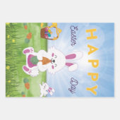Funny Bunny Happy Paasdag Inpakpapier Vel (Voorkant)