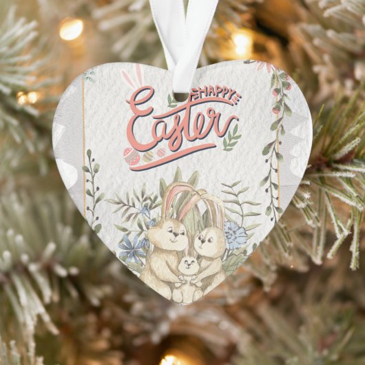 Funny Bunny Happy Paasdag Ornament (Boom)