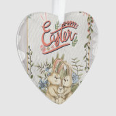 Funny Bunny Happy Paasdag Ornament (voorkant)