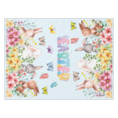 Funny Bunny Happy Paasdag Tafelkleed (Voorkant (Horizontaal))