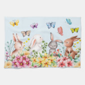 Funny Bunny Happy Paasdag Theedoek (Horizontaal)