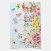 Funny Bunny Happy Paasdag Theedoek (Verticaal)