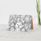 Funny Bunny Happy Pasen Kaart (Achterkant)