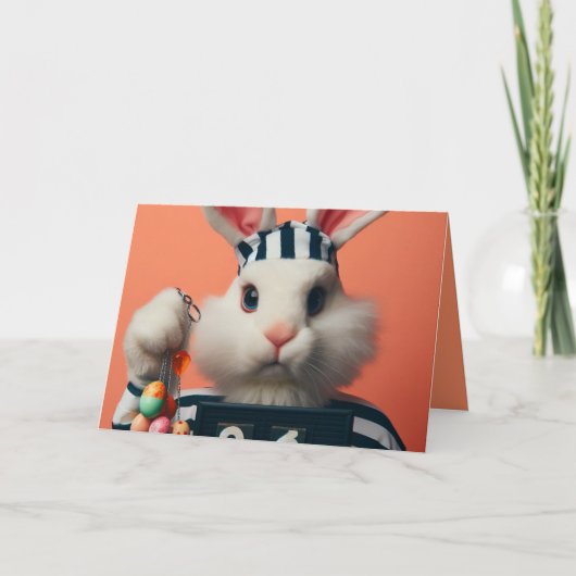 Funny Bunny Happy Pasen Kaart (Voorkant)