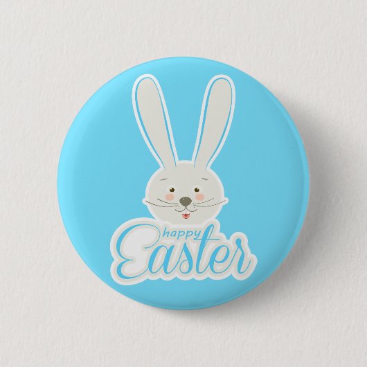 FUNNY BUNNY Hapy Easter Hunt Party Ronde Button 5,7 Cm (Voorkant)