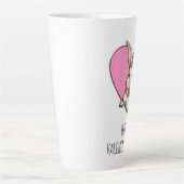 Funny Bunny & Heart Custom Valentijnsdag Latte Mok (Voorkant)