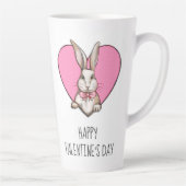 Funny Bunny & Heart Custom Valentijnsdag Latte Mok (Rechts)