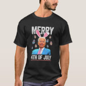 Funny Bunny Joe Biden 4 juli Happy Paasdag T-shirt (Voorkant)