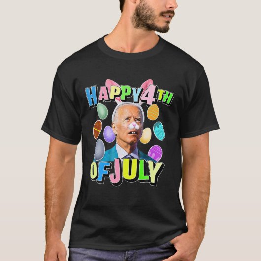 Funny Bunny Joe Biden 4 juli Happy Paasdag T-shirt (Voorkant)