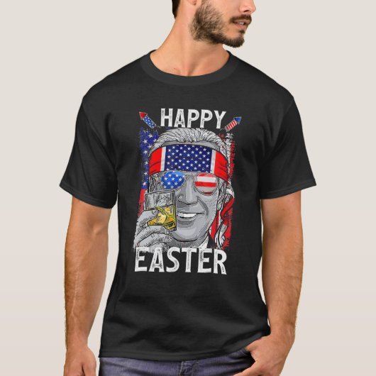 Funny Bunny Joe Biden Happy 4Th Of July Confused E T-shirt (Voorkant)