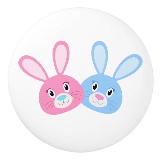 Funny Bunny Keramische Knop (Voorkant)