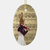 Funny bunny konbit violist keramisch ornament (Rechts)