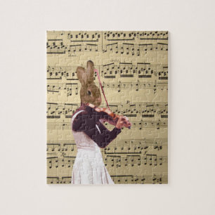 Funny bunny konbit violist legpuzzel