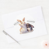 Funny Bunny –[Look! Look!][It's a bit blurry...] Ronde Sticker (Envelop)