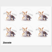 Funny Bunny –[Look! Look!][It's a bit blurry...] Ronde Sticker (Vel)