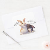 Funny Bunny –[Look! Look!][It's a bit blurry...] Vierkante Sticker (Envelop)