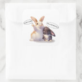Funny Bunny –[Look! Look!][It's a bit blurry...] Vierkante Sticker (Tas)