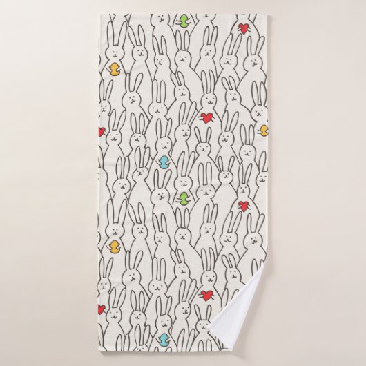 Funny bunny naadloos patroon badhanddoek (Badhanddoek)
