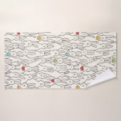 Funny bunny naadloos patroon badhanddoek (Badhanddoek)