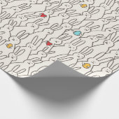 Funny bunny naadloos patroon cadeaupapier (Hoek)