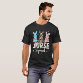Funny Bunny Nurse Squad Easter Leopard Rabbit Nurs T-shirt (Voorkant volledig)