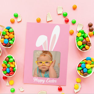 Funny Bunny Personalized Photo Easter Holiday Kaar Feestdagenkaart