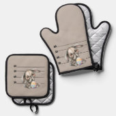 Funny Bunny- Police Lineup Ovenwant & Pannenlap Set (Voorkant / Achterkant)