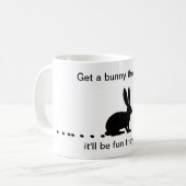 Funny Bunny Poop Coffee Mok (Voorkant links)