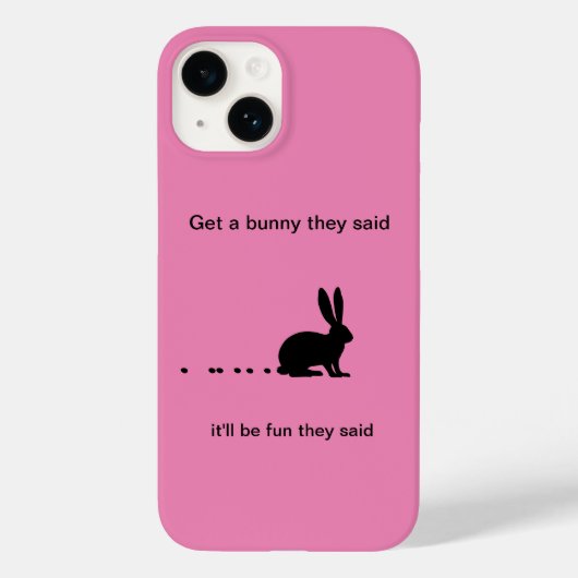 Funny Bunny Poop Hoesje-Mate iPhone 14 Hoesje (Achterkant)