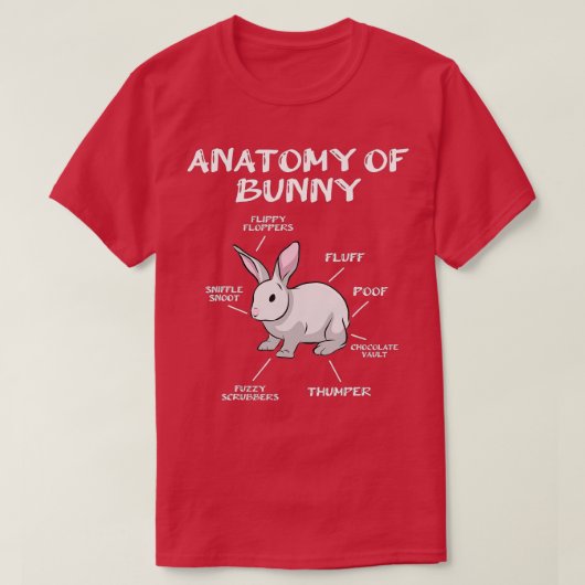 Funny Bunny Rabbit Anatomy Cute Rabbit Humor Joke T-shirt (Design voorkant)