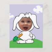 Funny Bunny Rabbit Foto Face Sjabloon Briefkaart (Voorkant)