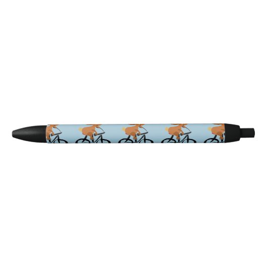 Funny Bunny Rabbit op de fiets Zwarte Inkt Pen (Voorkant)