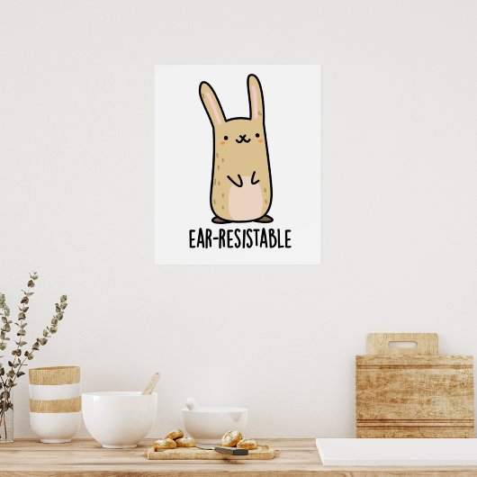 Funny Bunny Rabbit Pun, bestand tegen oeverbestend Poster (Keuken)