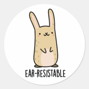 Funny Bunny Rabbit Pun, bestand tegen oeverbestend Ronde Sticker
