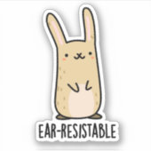 Funny Bunny Rabbit Pun, bestand tegen oeverbestend Sticker (Voorkant)