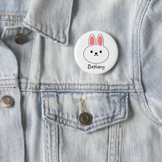 Funny Bunny Rabbit Ronde Button 5,7 Cm (In situ)