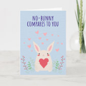 Funny Bunny Rabbit Valentijn Card Kaart (Voorkant)