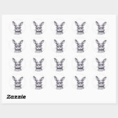 Funny Bunny Ronde Sticker (Vel)