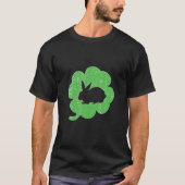 Funny Bunny Shamrock Silhouette St. Patrick's Day T-shirt (Voorkant)