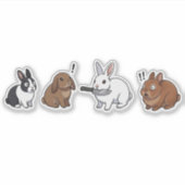 Funny Bunny Standoff Sticker (Voorkant)
