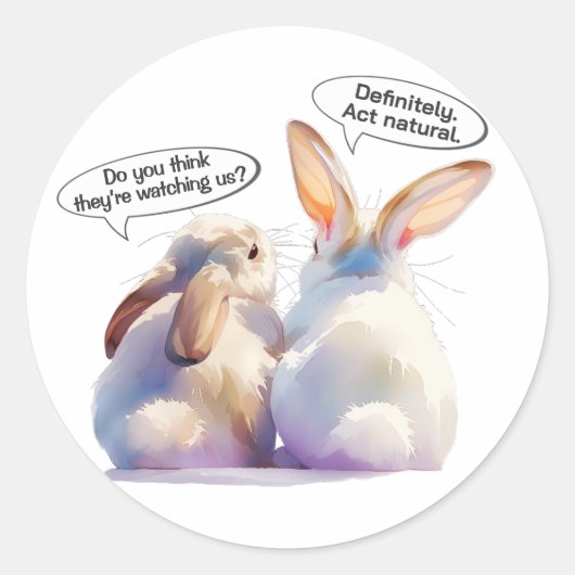 Funny Bunny sticker –Is someone watching me? (Voorkant)