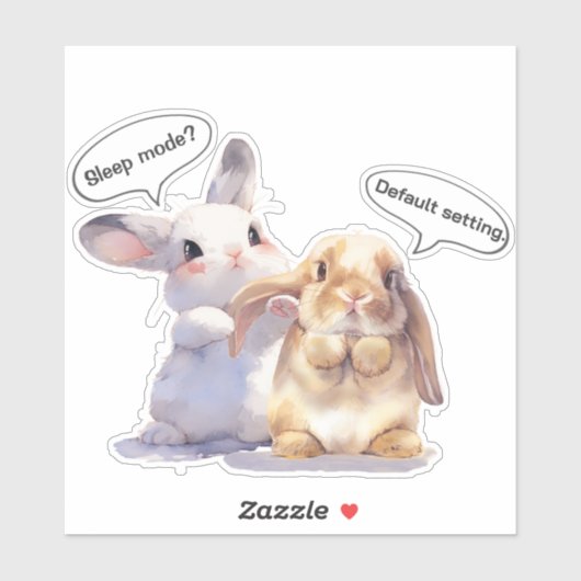 Funny Bunny Sticker – Sleep Mode vs Default (Vel)