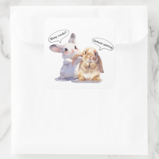Funny Bunny sticker – Sleep Mode vs Default (Tas)
