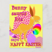 Funny Bunnysaurus Rex Happy Easter T-Rex Briefkaar Feestdagenkaart (Voorkant)
