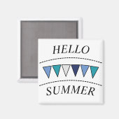 Funny Bunting Hallo Summer Magneet (Voorkant / Achterkant)